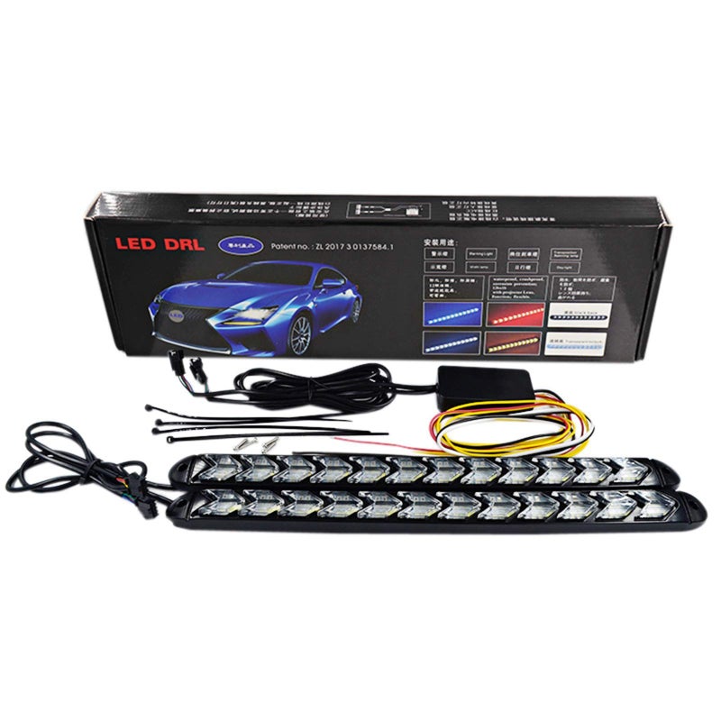 SOCAL-LED LIGHTING شريط إضاءة LED SOCAL-LED Arrow LED DRL Switchback 10" (25 سم) 12 فولت إشارات انعطاف متتابعة، لونين كهرماني وأبيض، عبوة من 2 - Image 2